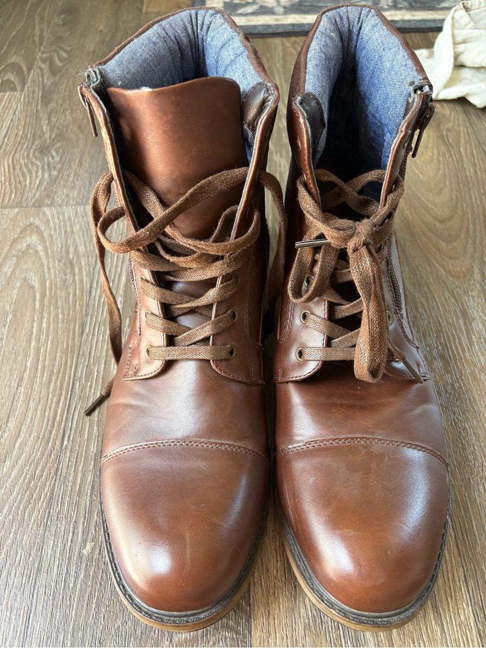 Men's Brown Leather Lace-Up Boots